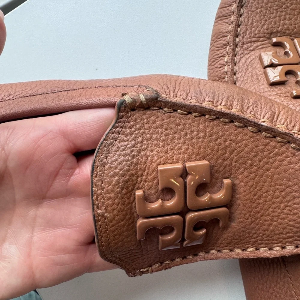 Tory Burch Leather Loafers with Logo Emblem